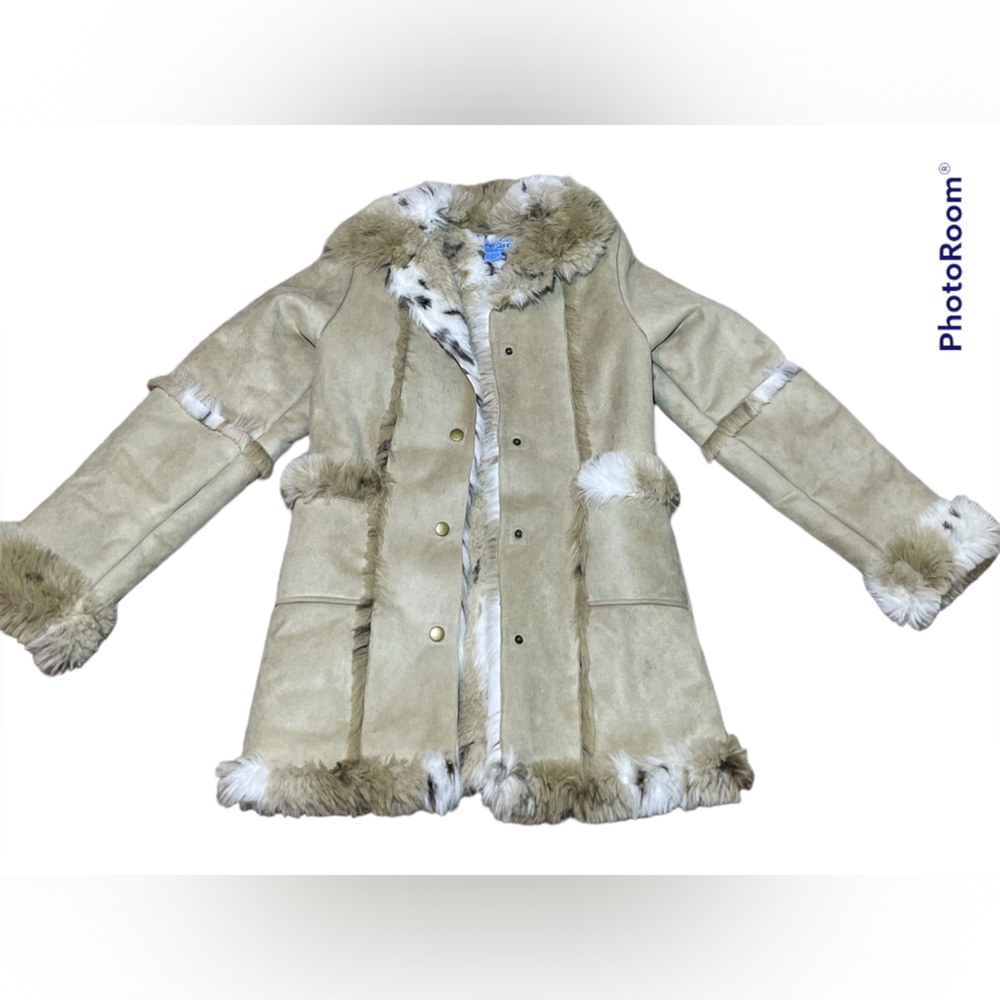 BROWN FUR & SUEDE COAT